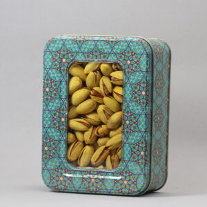 اکبری زعفرانی جعبه فلزی 350 گرم